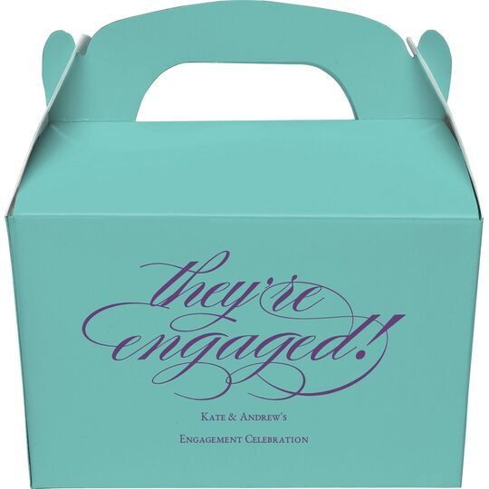 Script They're Engaged Gable Favor Boxes